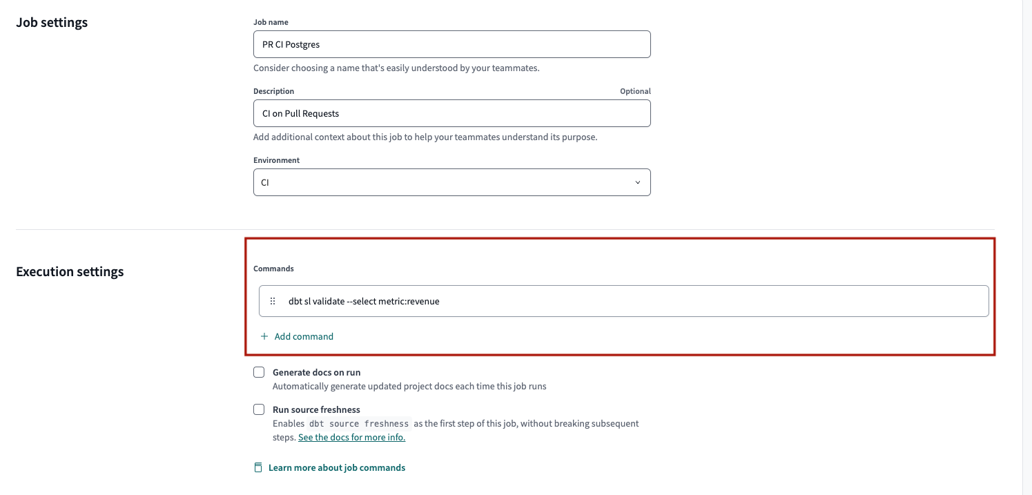 Use state selection to validate modified metric definition models in your CI job. Use state selection to validate modified metric definition models in your CI job.